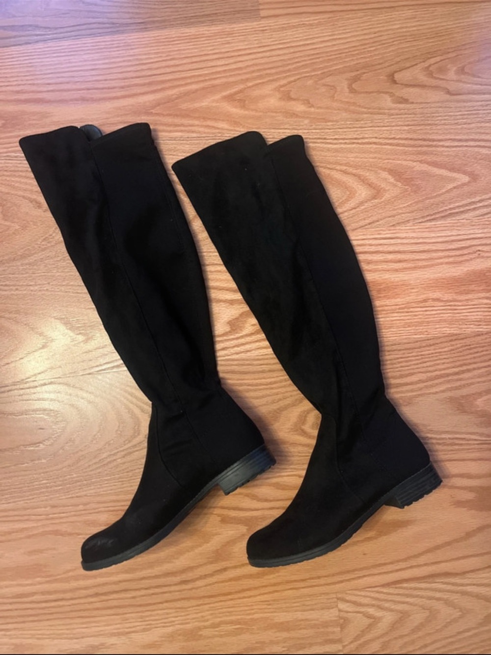 Forever 21 Black Over-the-Knee Slim Fit Boots